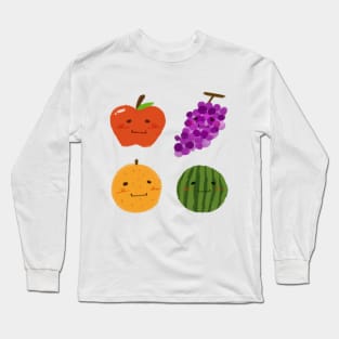 Set of Fruits Doodle Long Sleeve T-Shirt